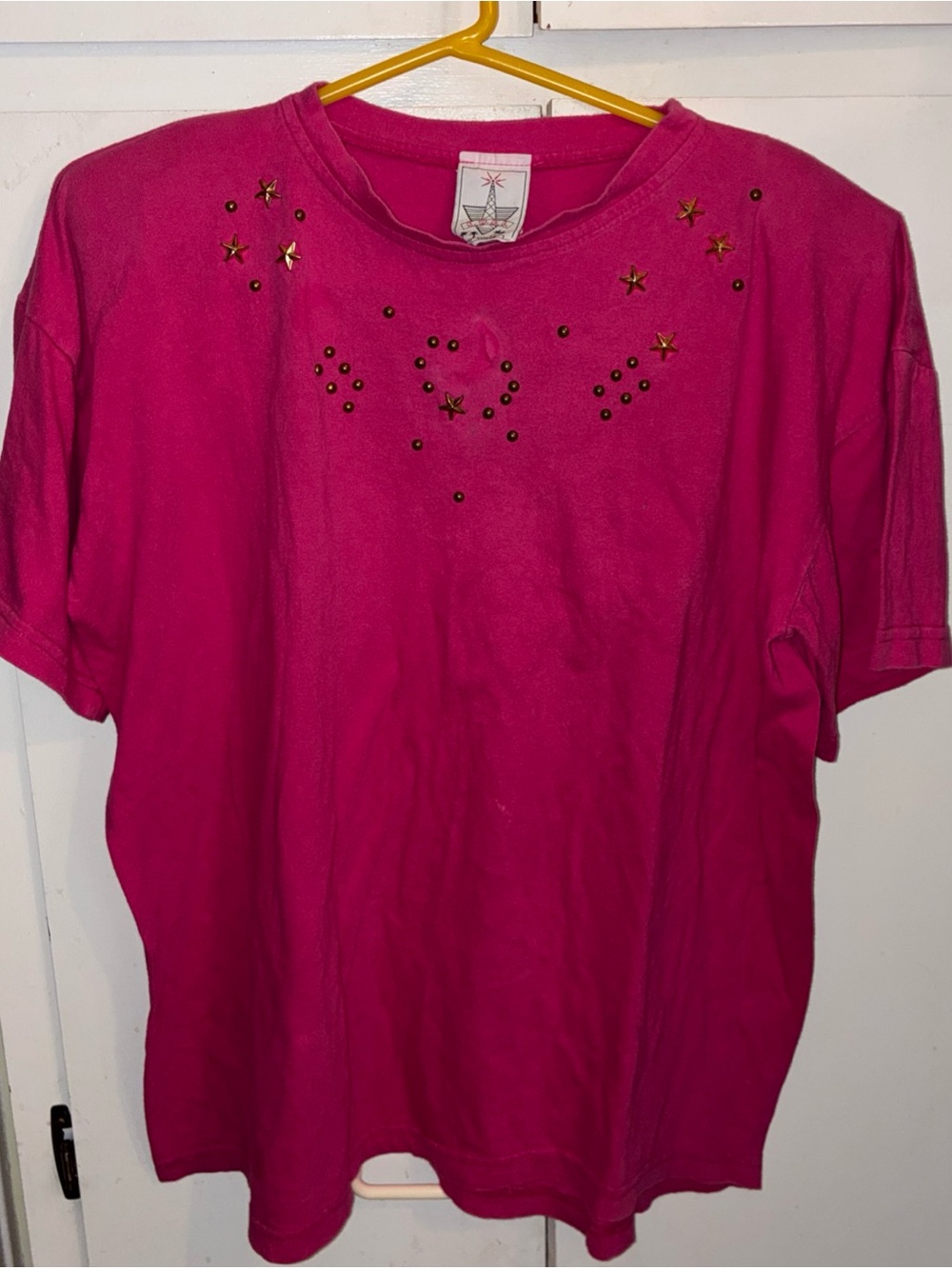 Embellished Hot Pink Short-Sleeve Tee